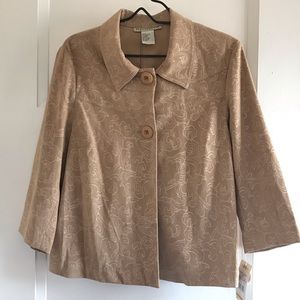 Tan/Beige Floral Printed Coat